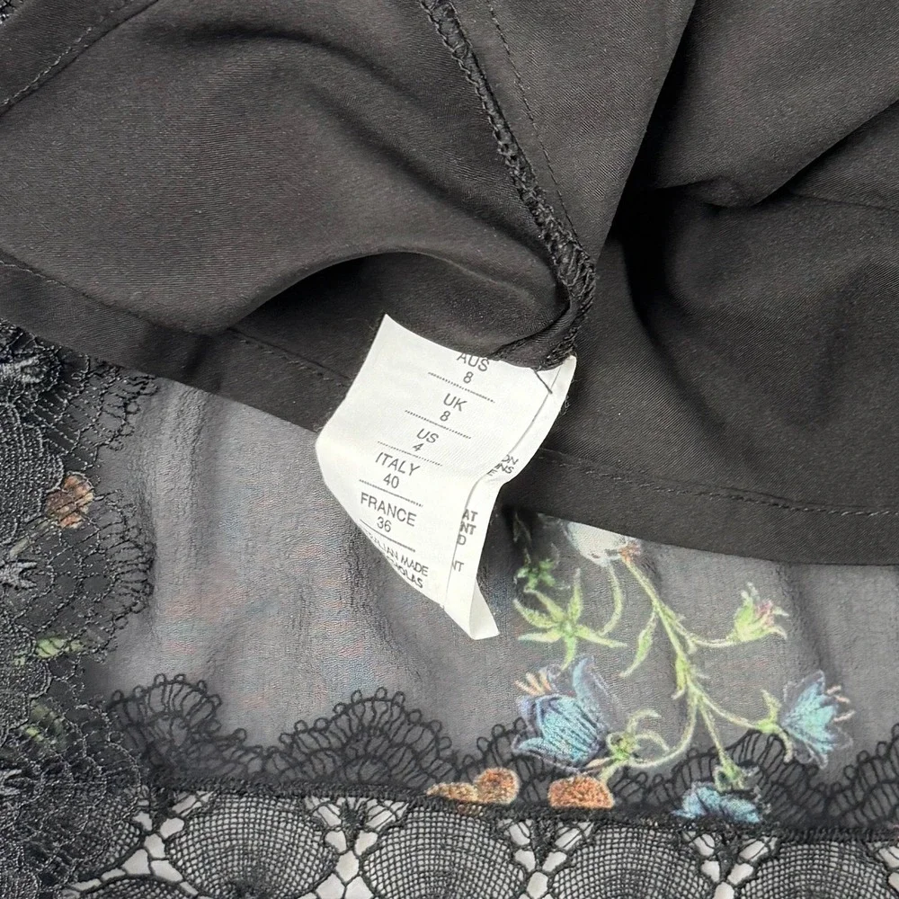 Nicholas Women's Wildflower Lace Mini Dress Black Sz US 4 - Picture 12 of 12